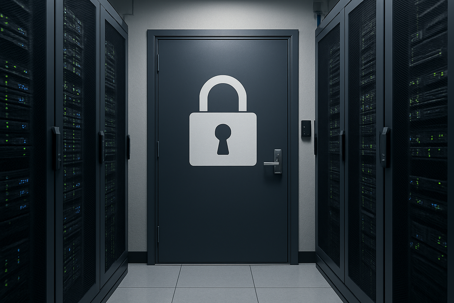 Secure server room representing robust cyber security